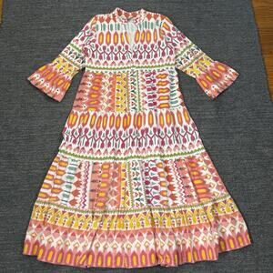 Annie Selke Pine Cone Hill Nightgown Women M/L Alba Flannel Nightdress Geometric